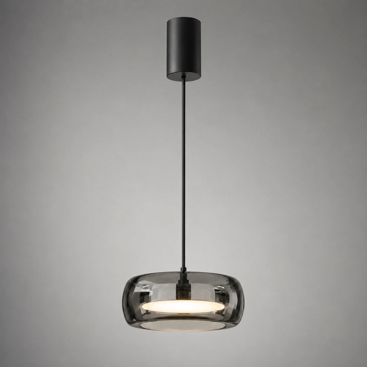 Suspension LED Verre Fumé Minimaliste Moderne Noir