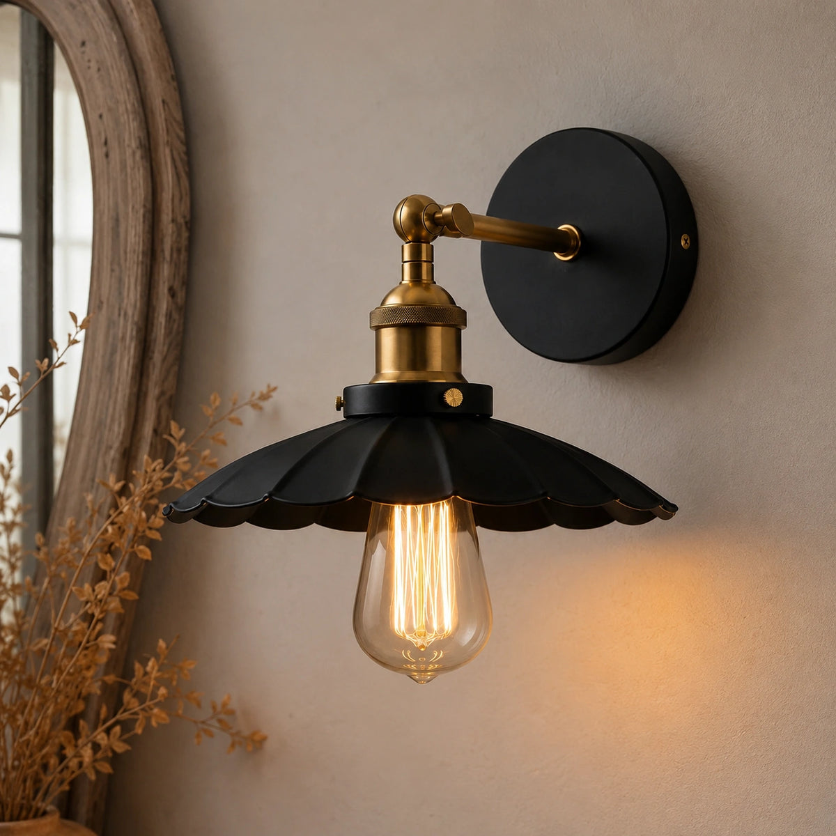 Applique murale industriel - Noir vintage, MIKO