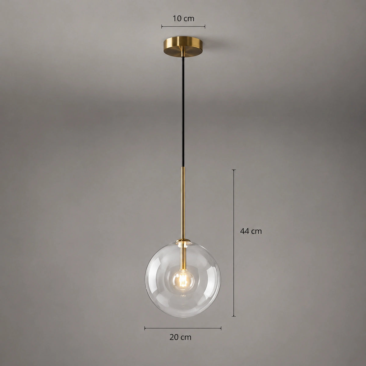 Suspension boule en verre - style contemporain