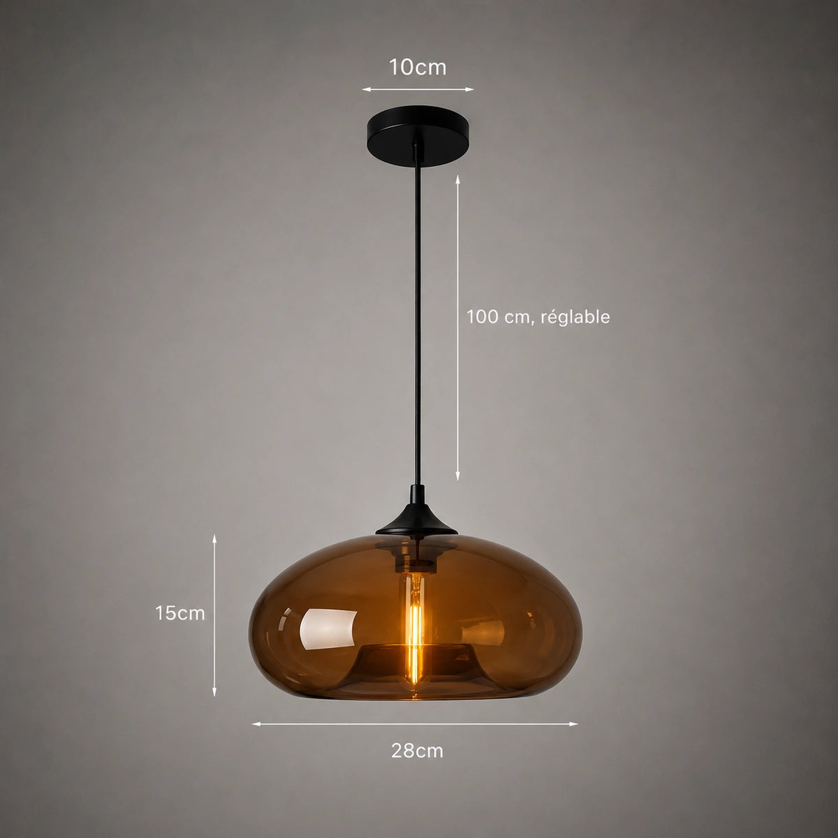 Lustre en verre - style goutte d’eau