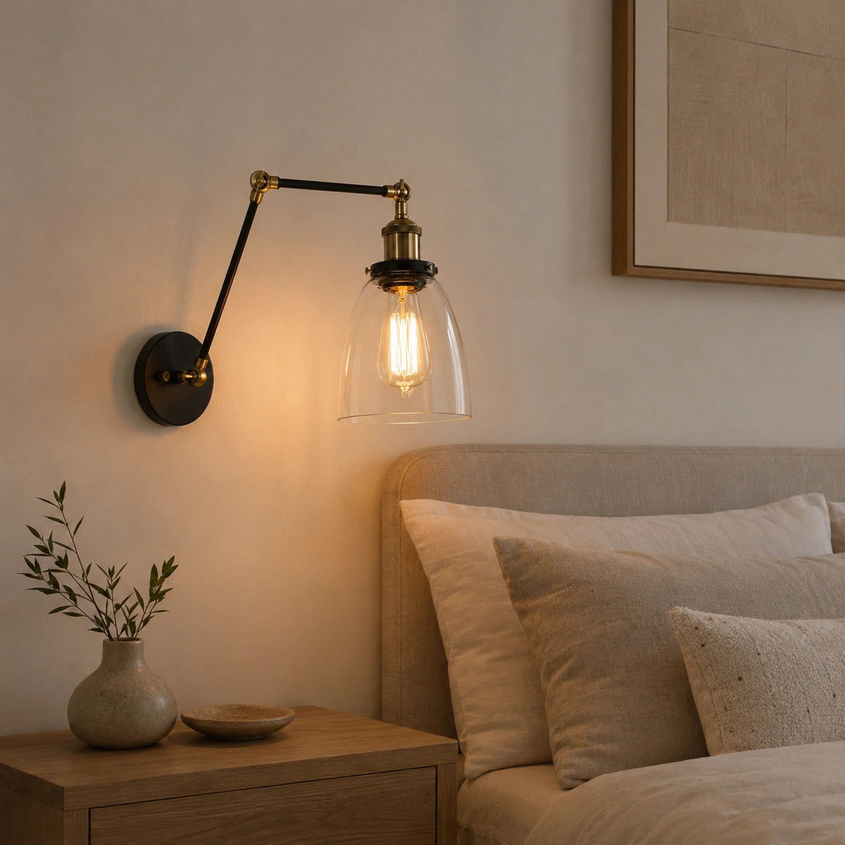 Applique murale en verre - style lampe de bureau