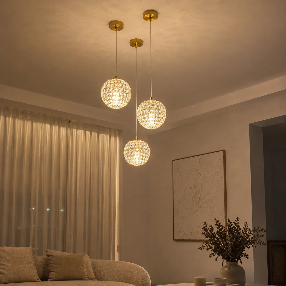 Lustre en verre - pissenlit