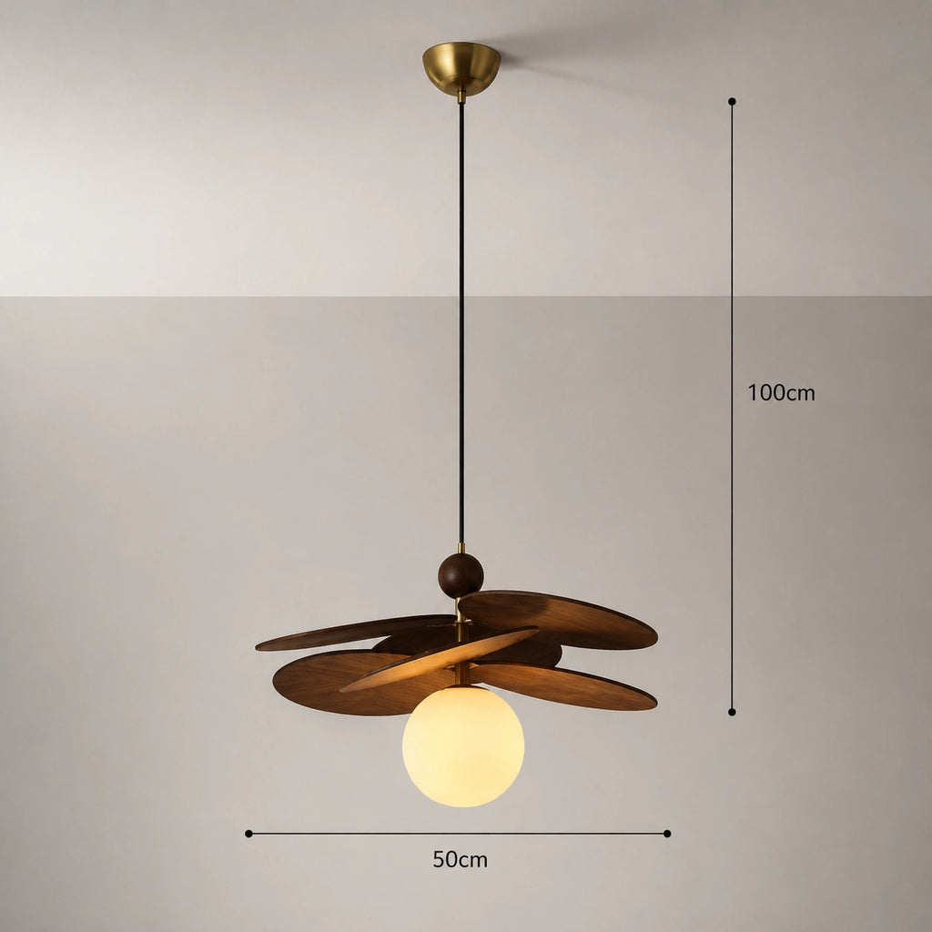 Suspension en bois moderne - Pétale brillante