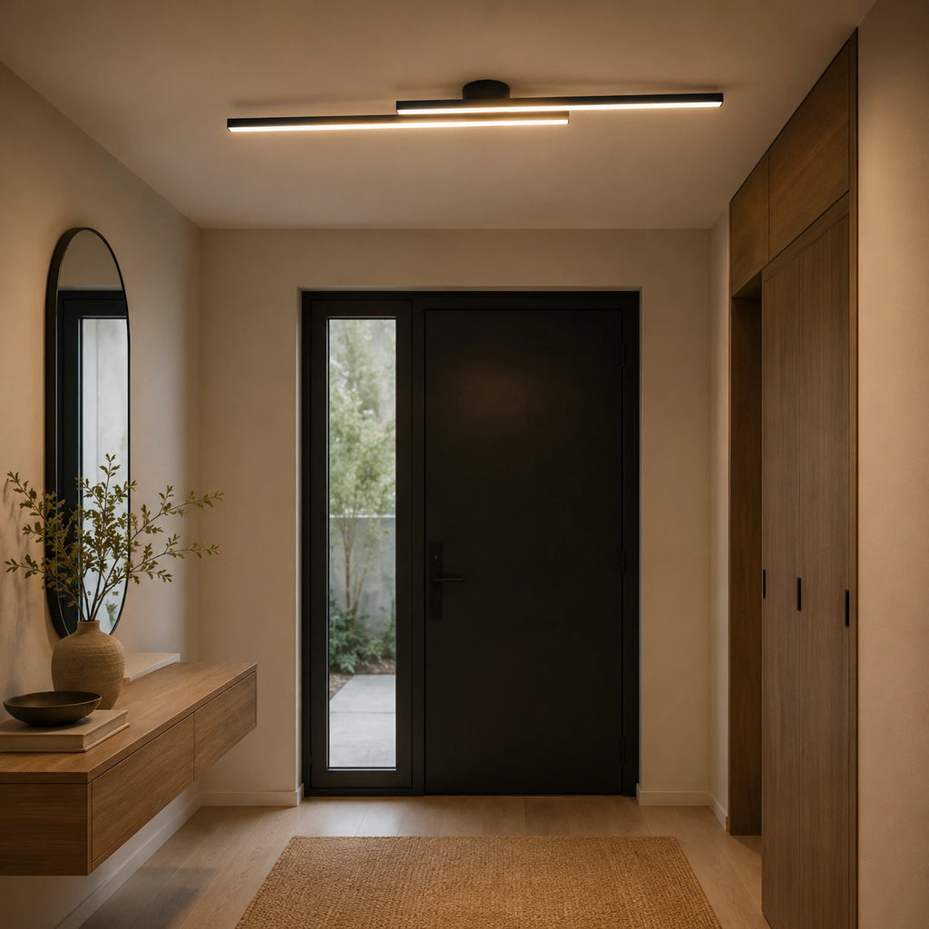 Plafonnier moderne - Barre Aluminium Noir et Blanc
