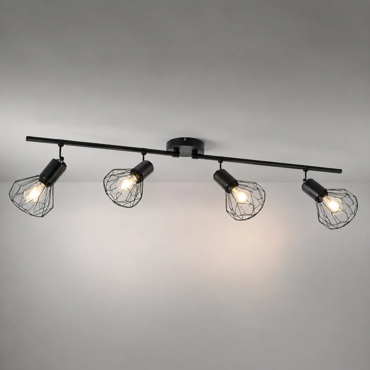 Plafonnier industriel | Spots Orientables Noir 3 à 6 Lumières Moderne