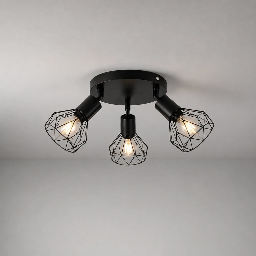 Plafonnier industriel | Spots Orientables Noir 3 à 6 Lumières Moderne