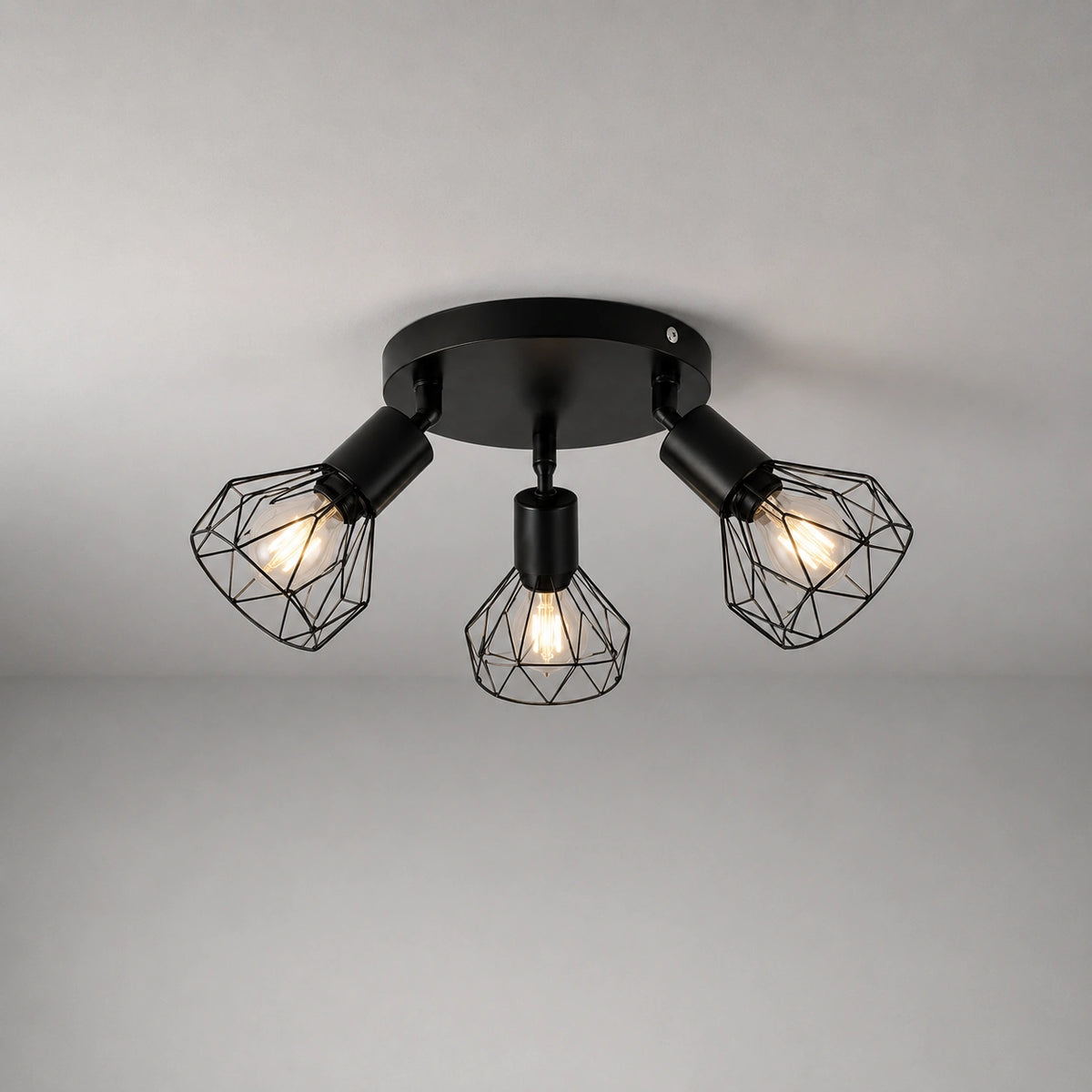 Plafonnier industriel | Spots Orientables Noir 3 à 6 Lumières Moderne