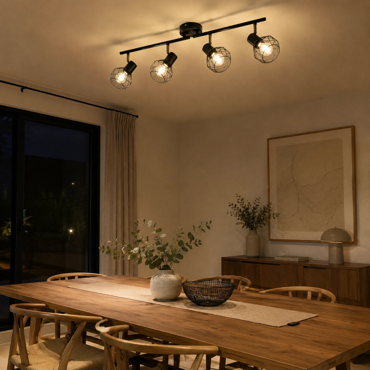 Plafonnier industriel | Spots Orientables Noir 3 à 6 Lumières Moderne