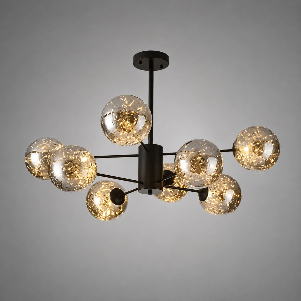 Lustre Boule - élégant, noir et doré