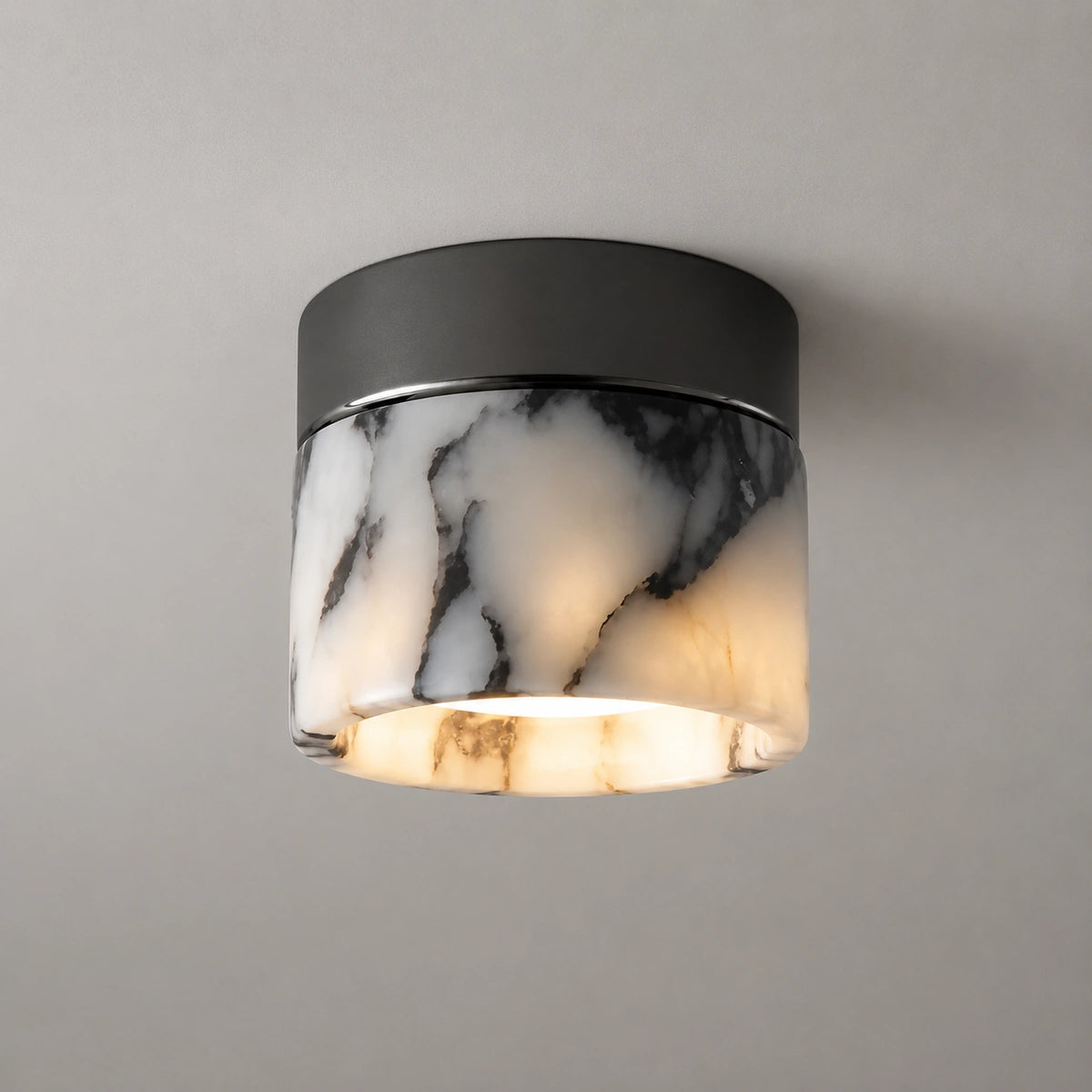 Plafonnier blanc - Cylindre Pierre Naturelle chic