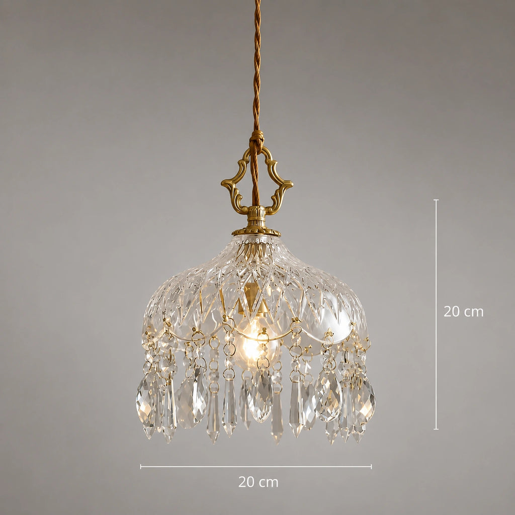Lustre en verre -  Suspension Rétro Français chic