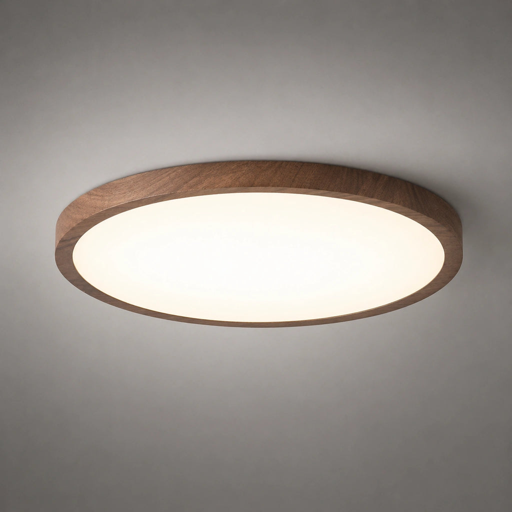 Plafonnier spot - Bois, acajou  Rond Ultra Fin