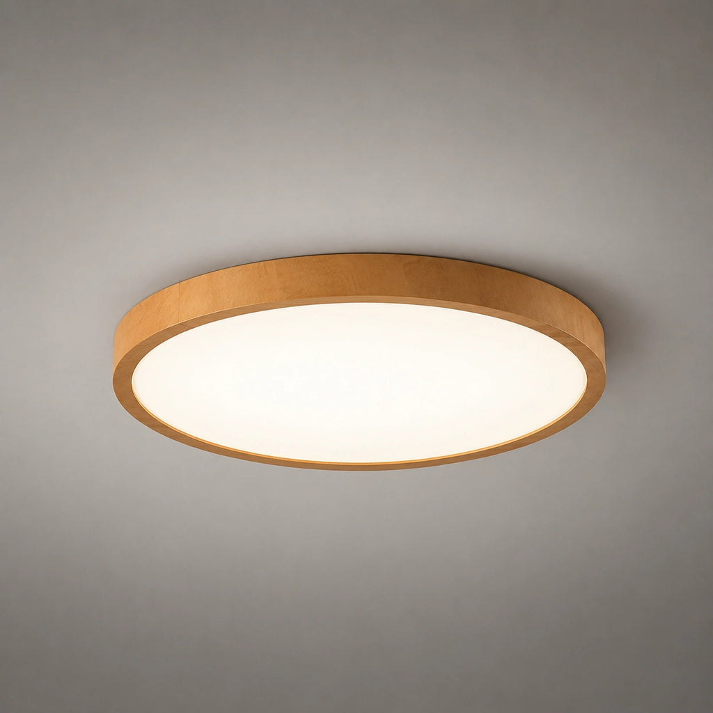 Plafonnier spot - Bois, acajou  Rond Ultra Fin