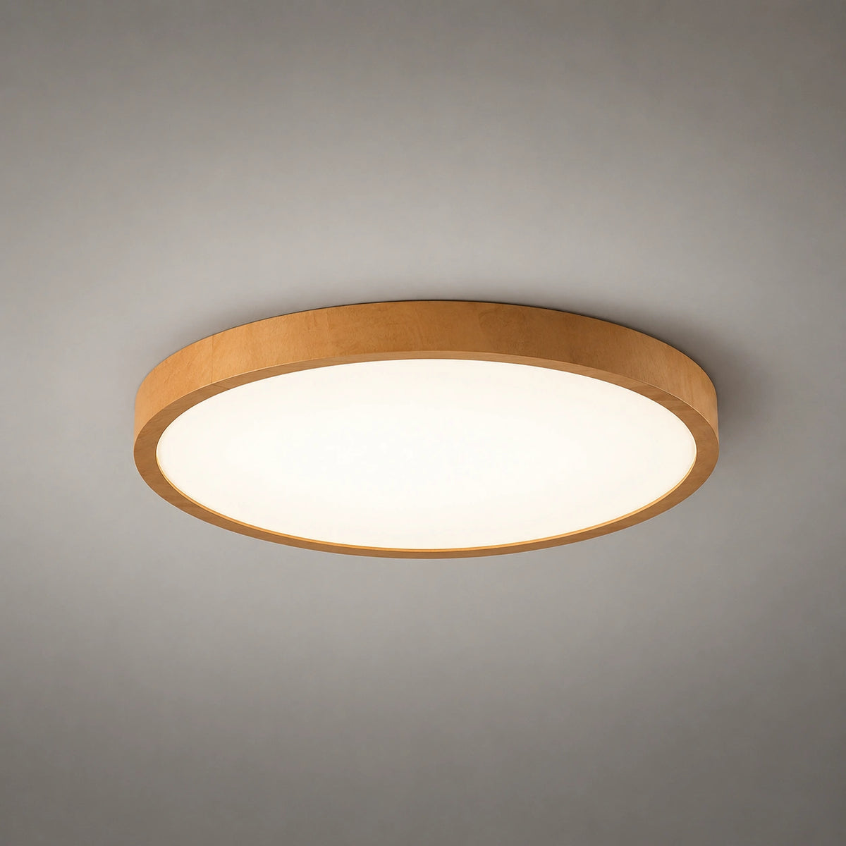Plafonnier spot - Bois, acajou  Rond Ultra Fin