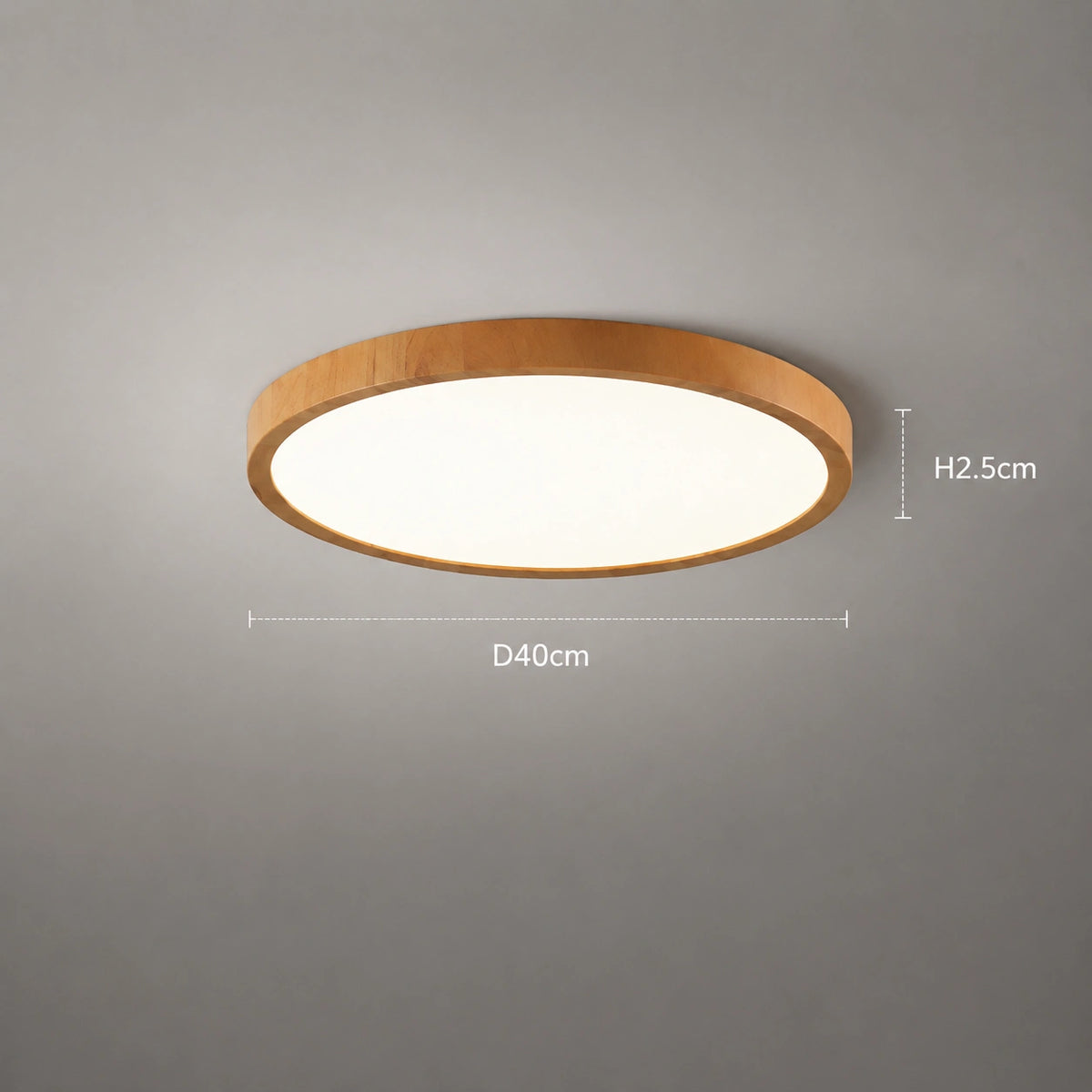Plafonnier spot - Bois, acajou  Rond Ultra Fin
