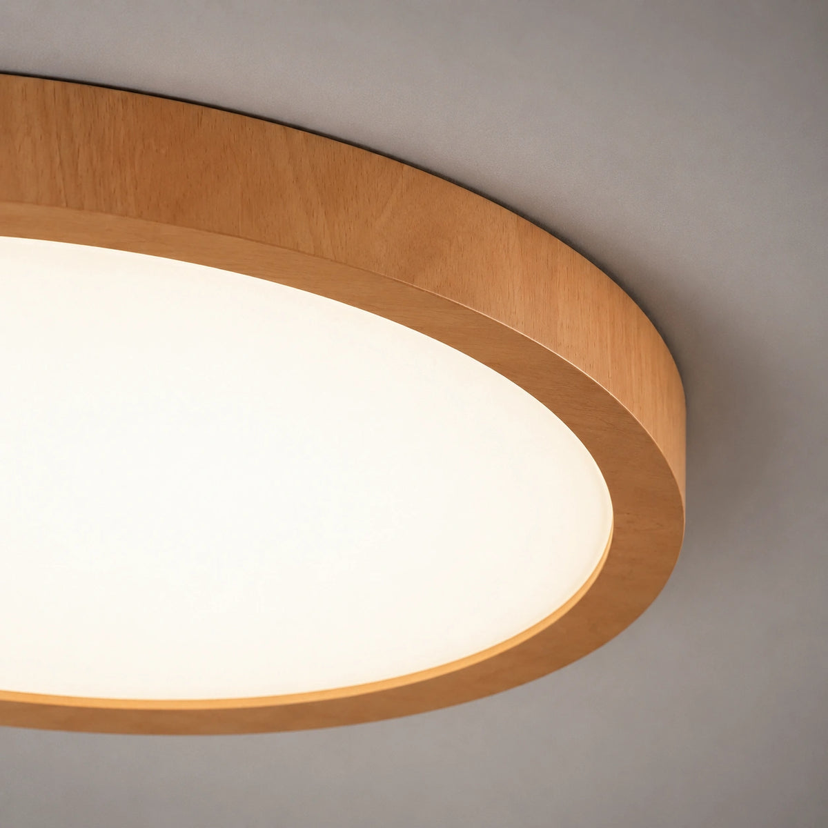 Plafonnier spot - Bois, acajou  Rond Ultra Fin