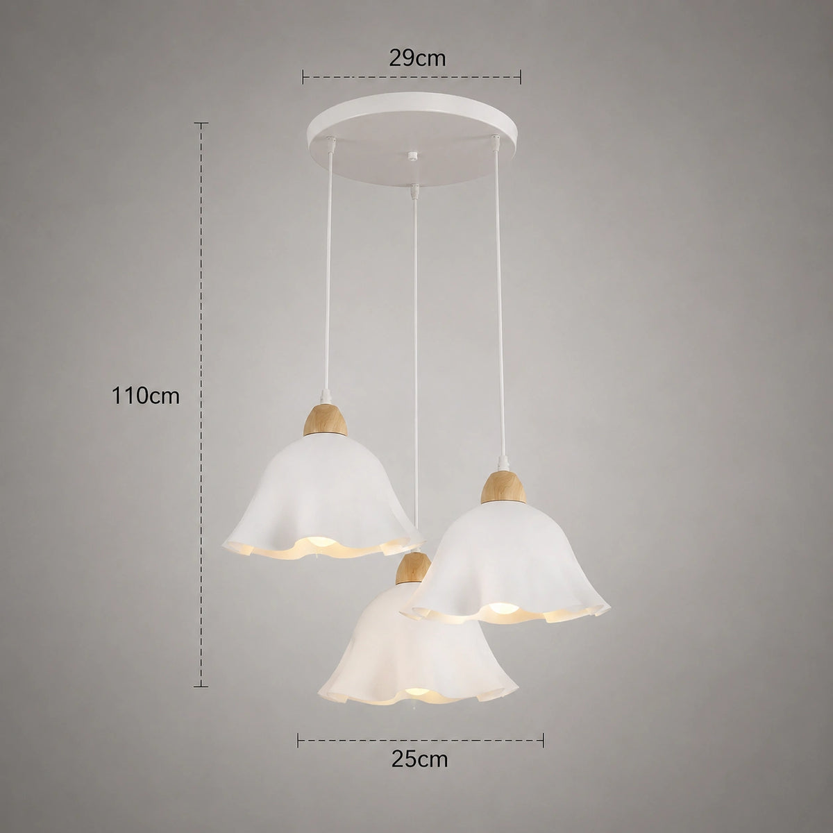 Lustre fleur - Suspension blanche Acrylique