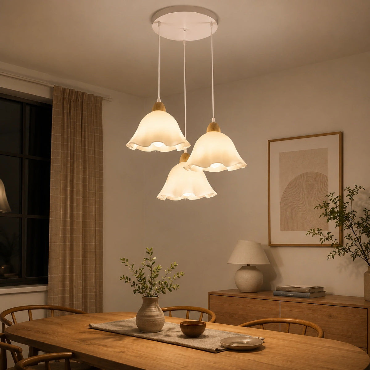 Lustre fleur - Suspension blanche Acrylique