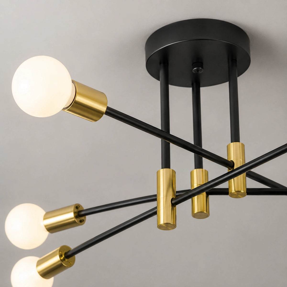 Lustre industriel - Noir 6 Lumières Moderne