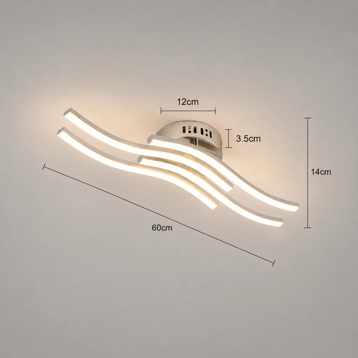 Plafonnier LED |  Vague Moderne 24W Lumière Naturelle | cuisine salon chambre
