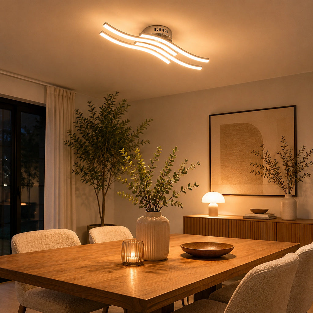 Plafonnier LED |  Vague Moderne 24W Lumière Naturelle | cuisine salon chambre