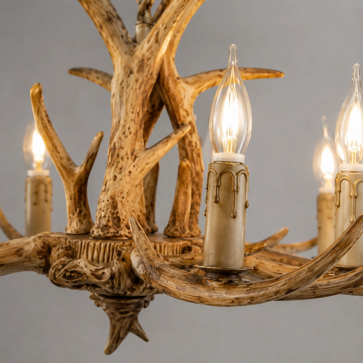 Lustre bois de cerf - Style Rustique 6 Têtes
