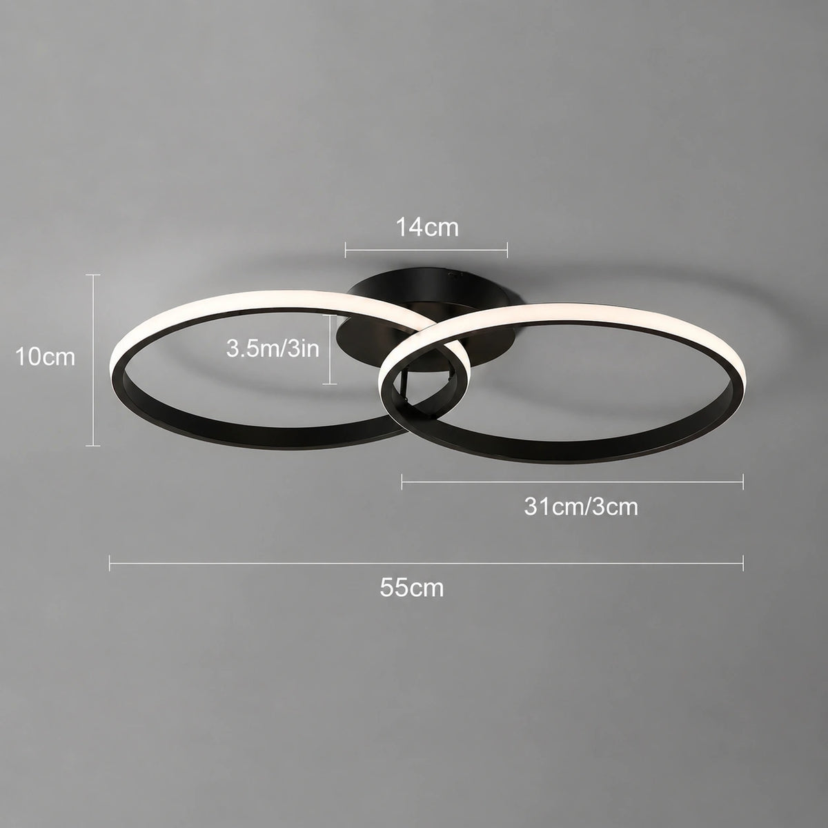 Plafonnier LED | Double Anneau Moderne