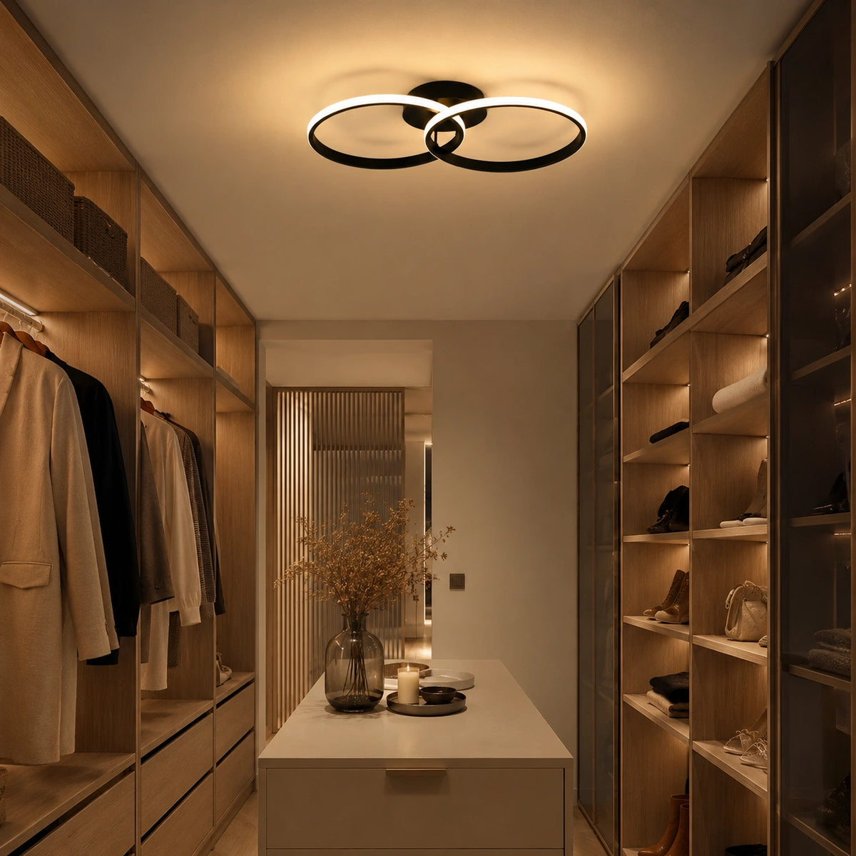 Plafonnier LED | Double Anneau Moderne