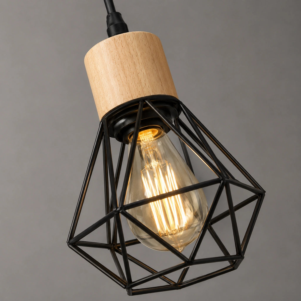 Lustre LED | Suspension Industrielle Grillage Rectangulaire
