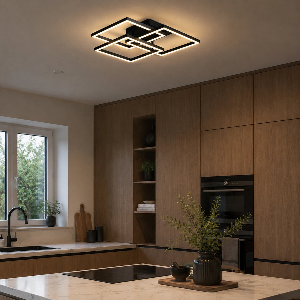 Plafonnier LED | Carré Moderne Dimmable avec Télécommande