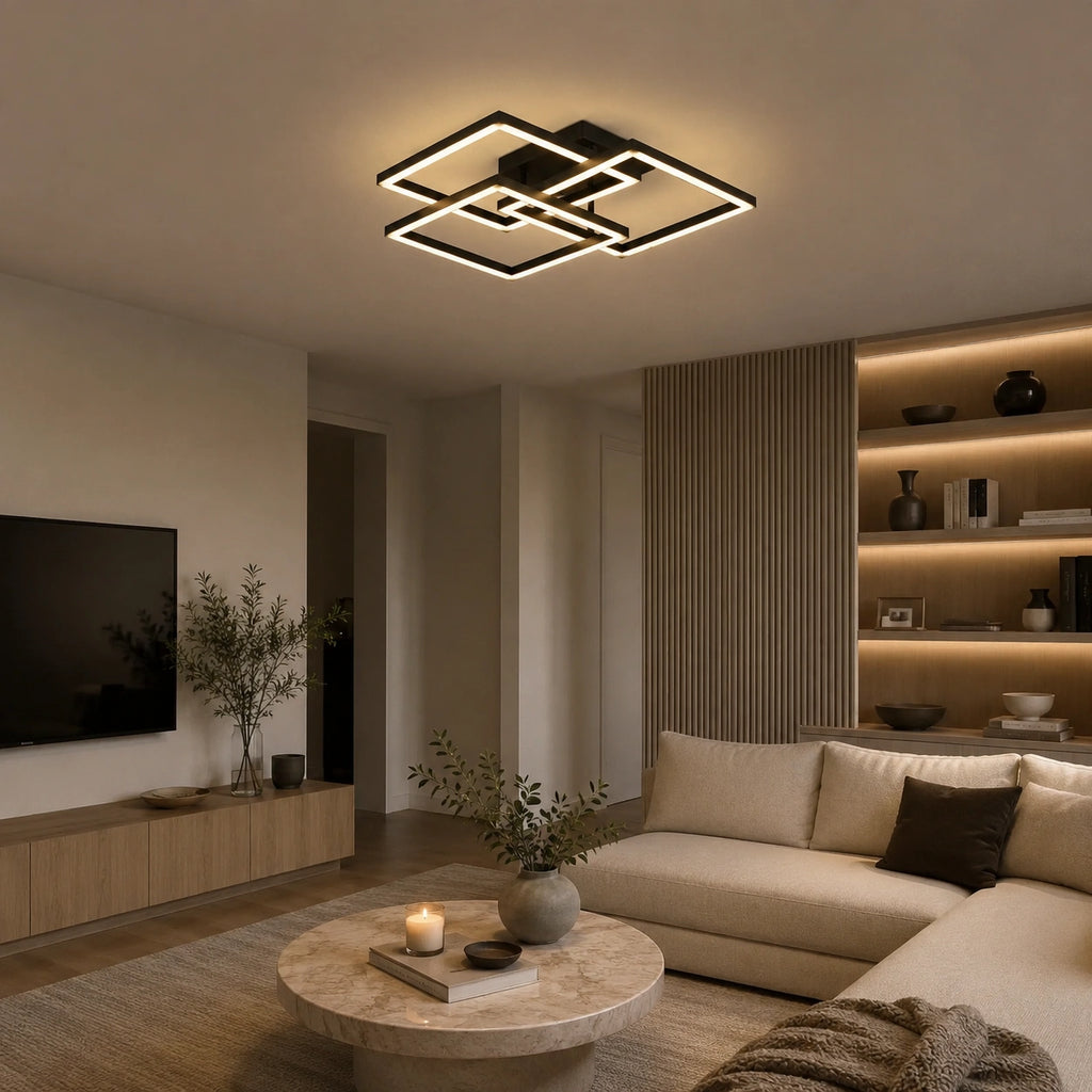 Plafonnier LED | Carré Moderne Dimmable avec Télécommande