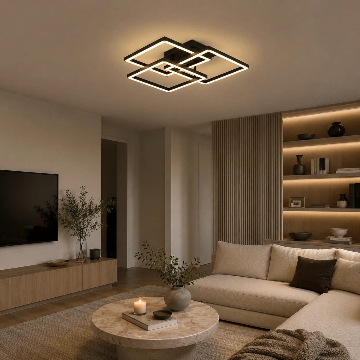 Plafonnier LED | Carré Moderne Dimmable avec Télécommande