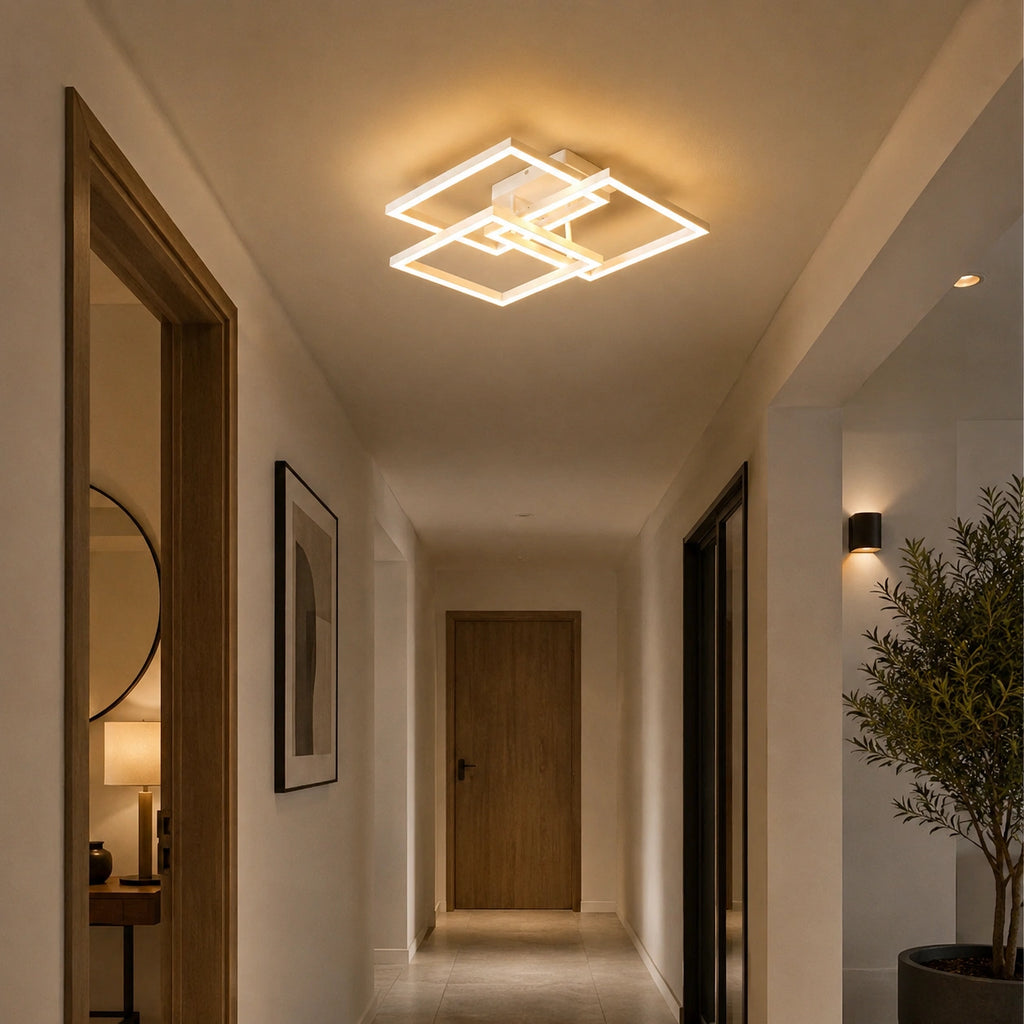 Plafonnier LED | Carré Moderne Dimmable avec Télécommande