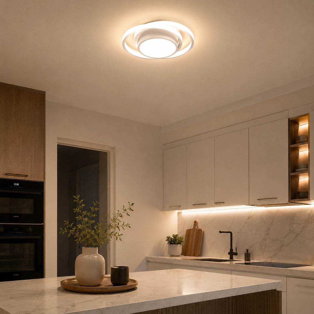 Plafonnier cuisine, salle de bain | Rond Blanc  Moderne