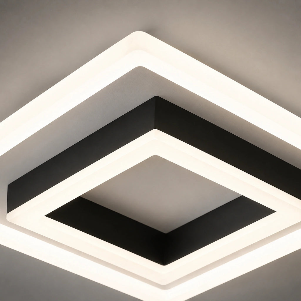 Plafonnier LED | Carré Acrylique 24W Design Moderne Compact | cuisine chambre couloir