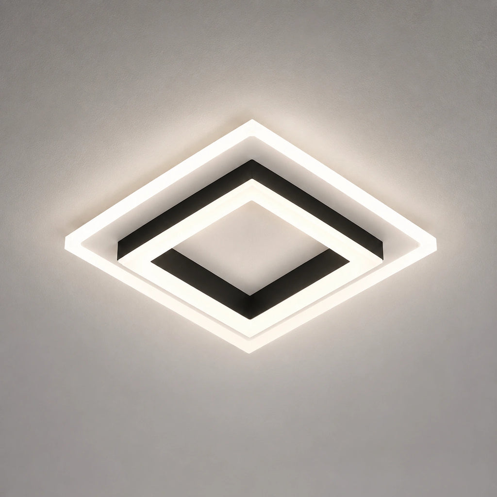 Plafonnier LED | Carré Acrylique 24W Design Moderne Compact | cuisine chambre couloir