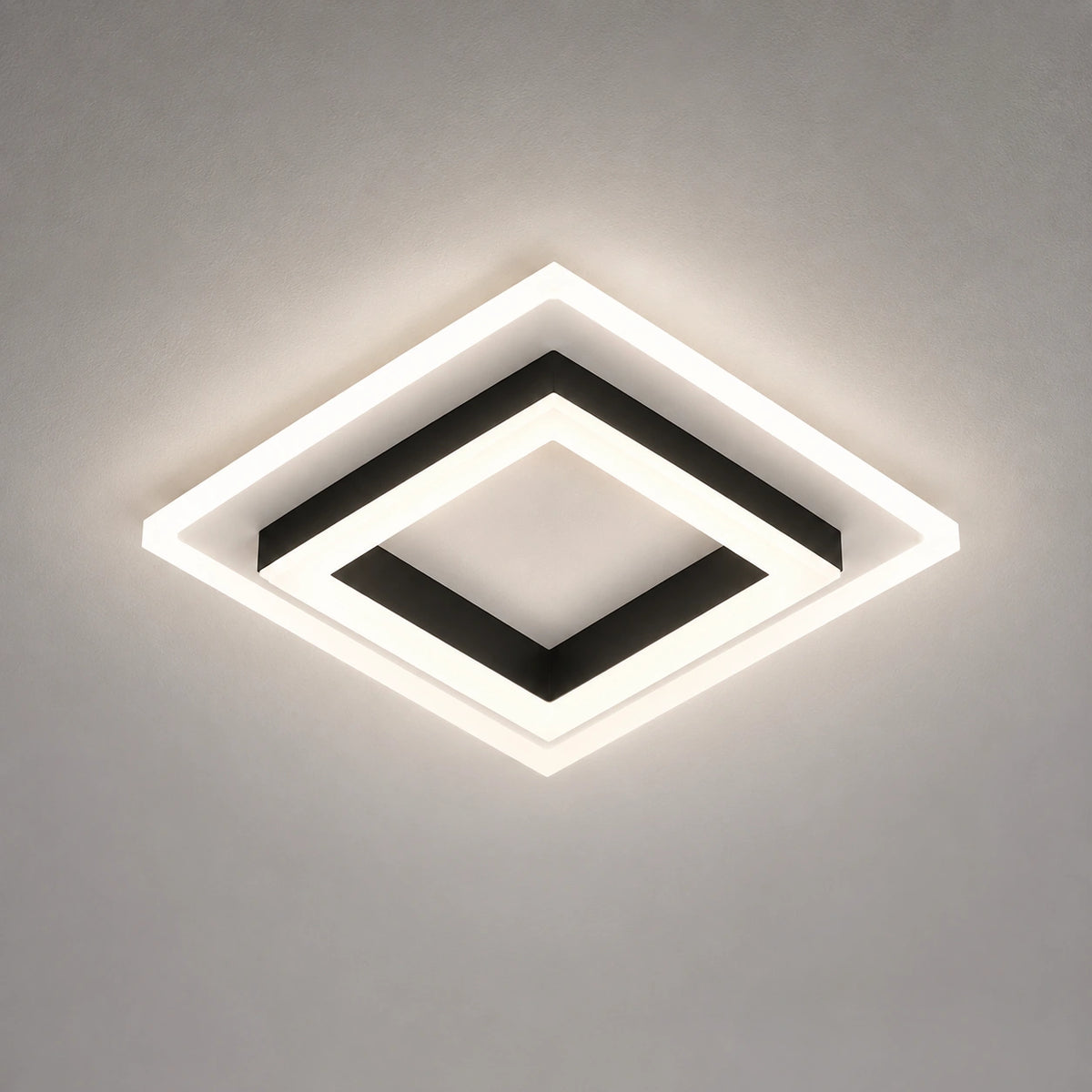 Plafonnier LED | Carré Acrylique 24W Design Moderne Compact | cuisine chambre couloir