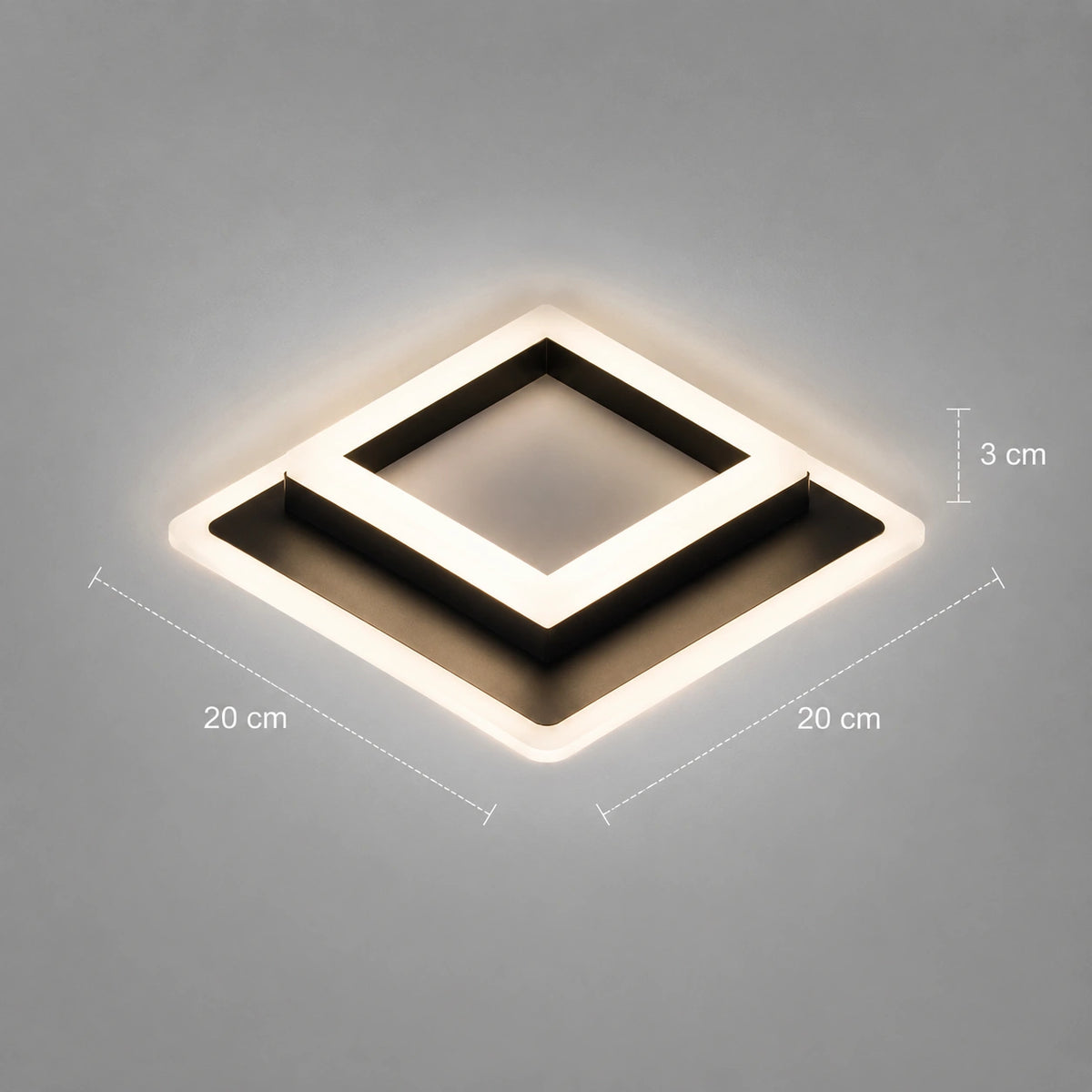 Plafonnier LED | Carré Acrylique 24W Design Moderne Compact | cuisine chambre couloir
