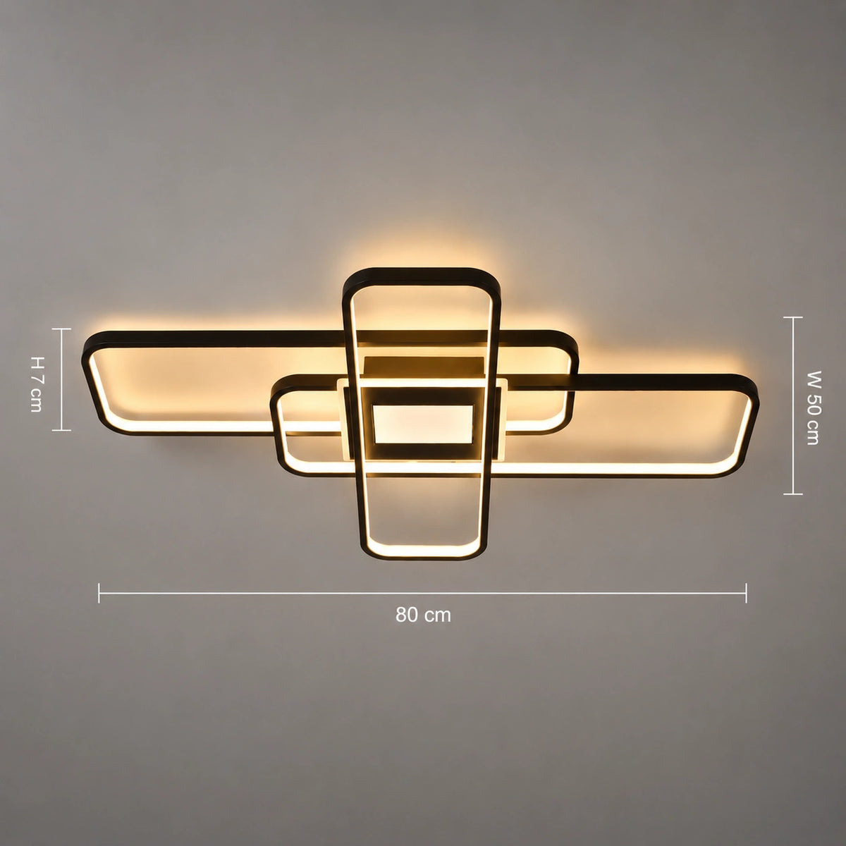 Plafonnier LED Moderne Carré en Aluminium | Intensité Variable