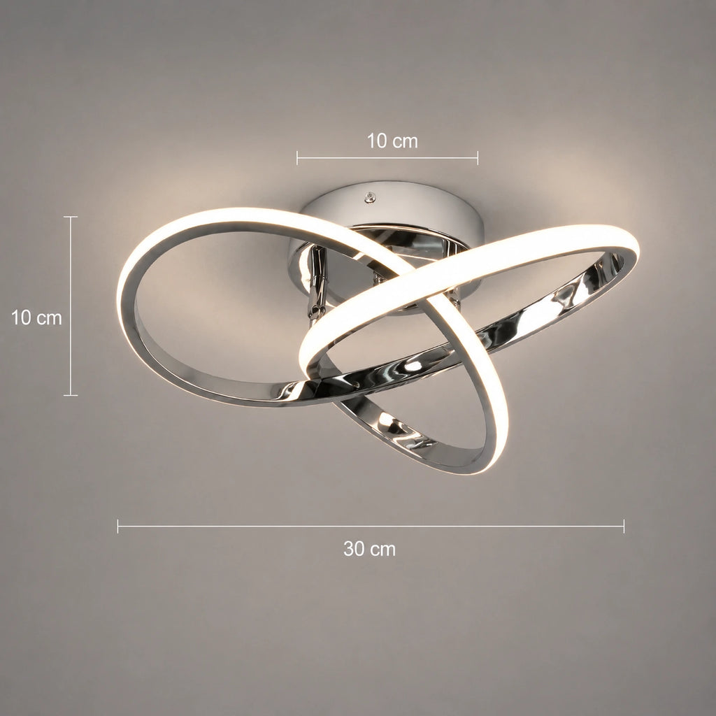 Plafonnier LED | Trèfle Argent Élégant