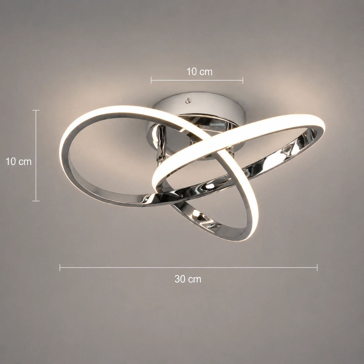 Plafonnier LED | Trèfle Argent Élégant