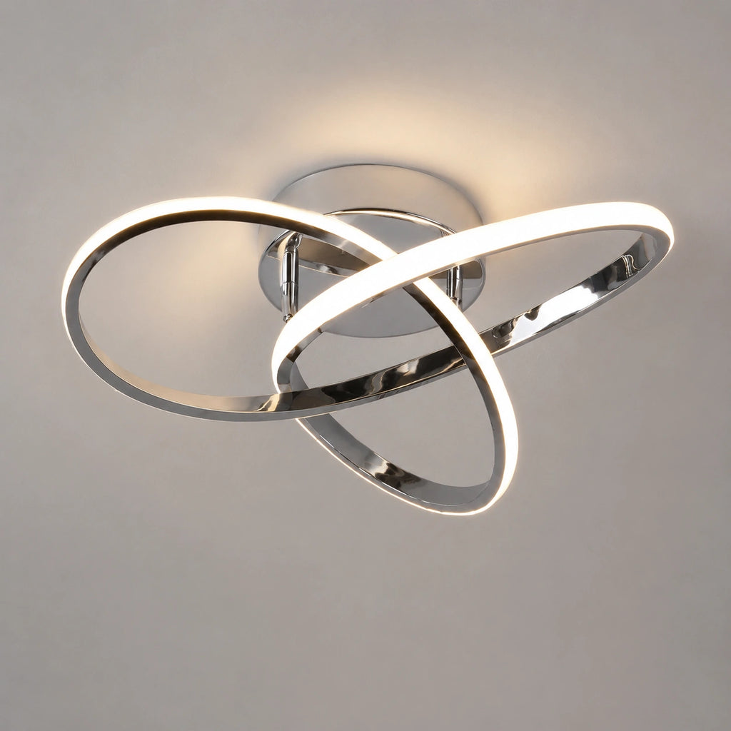 Plafonnier LED | Trèfle Argent Élégant