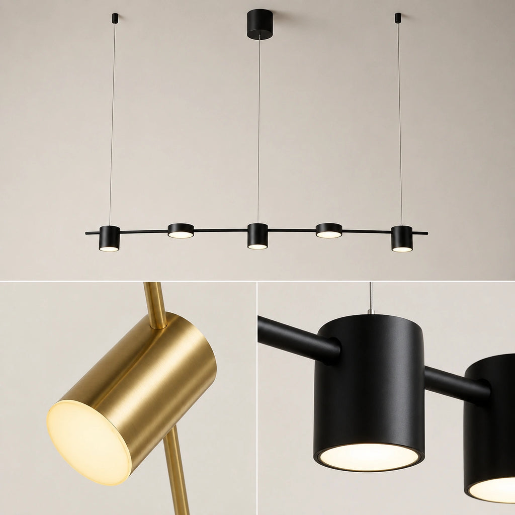 Lustre moderne - Minimaliste noir et doré
