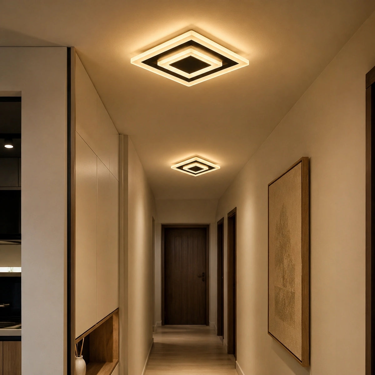 Plafonnier couloir – moderne salle de bain et dressing