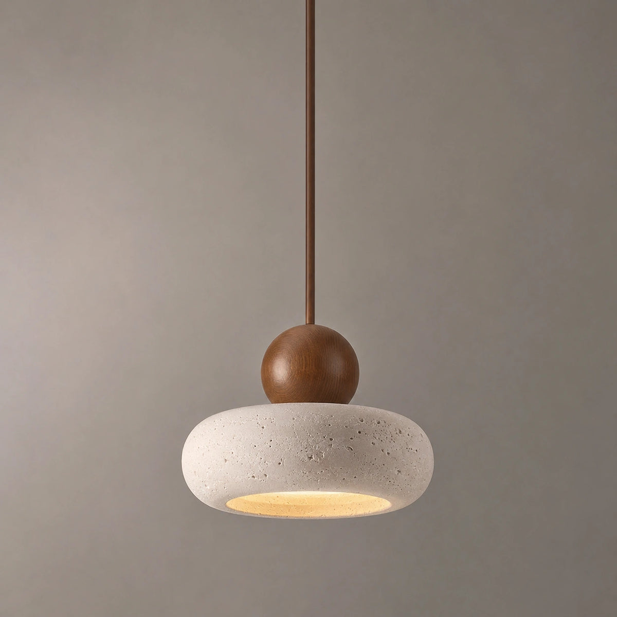 Suspension travertin - agate jaune élégante