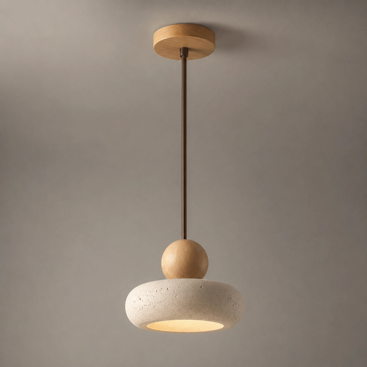 Suspension travertin - agate jaune élégante