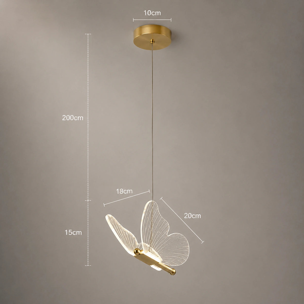 Lustre suspension LED papillon