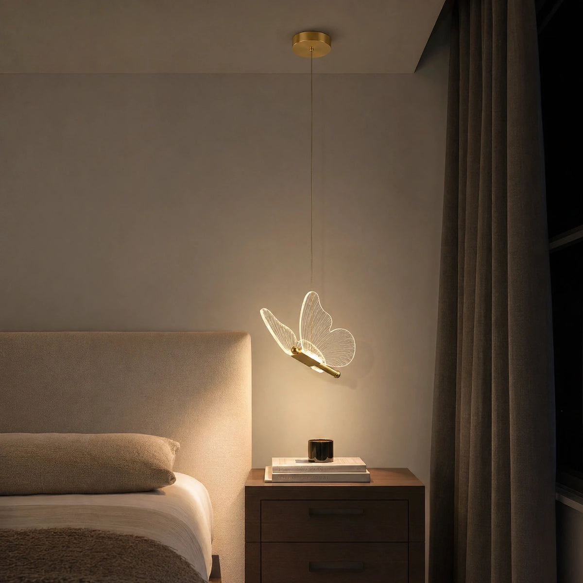 Lustre suspension LED papillon