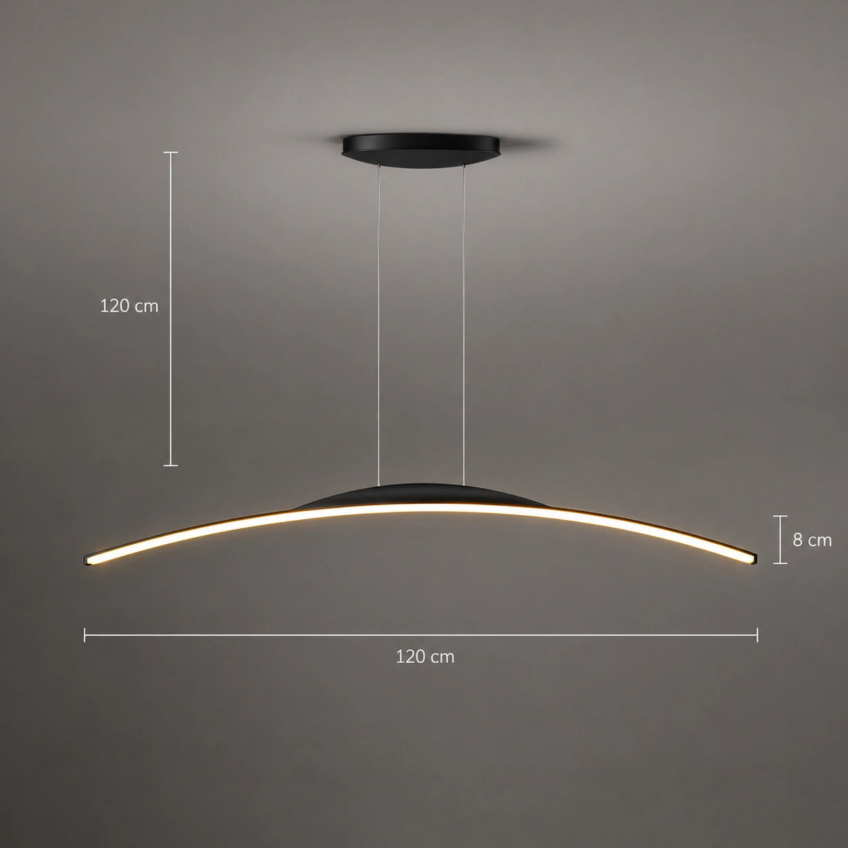 Lustre LED moderne noir –  design vague
