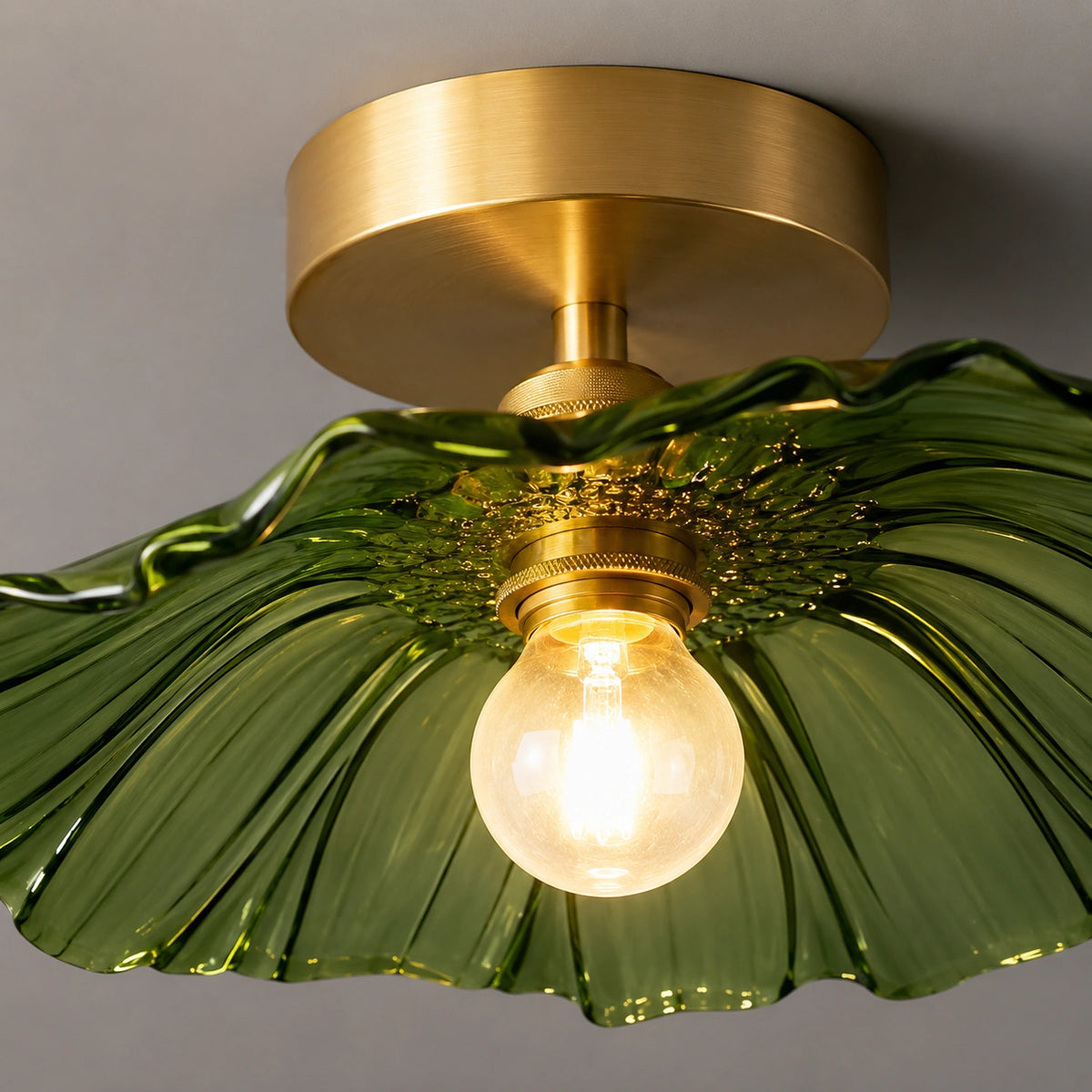 Lustre en verre - design fleur coloré